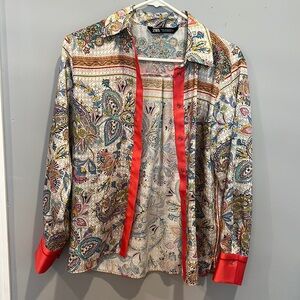 Zara floral blouse